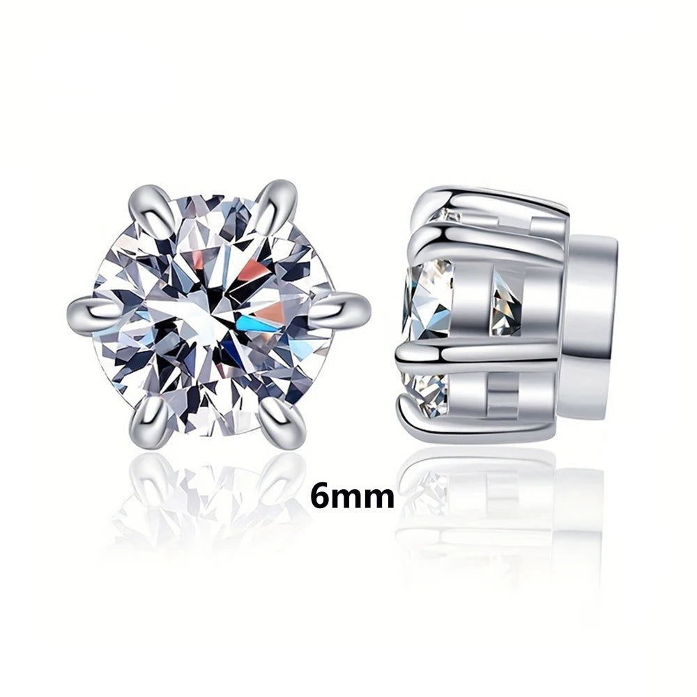 2CT Magnetic Moissanite Earrings – No Piercing Needed