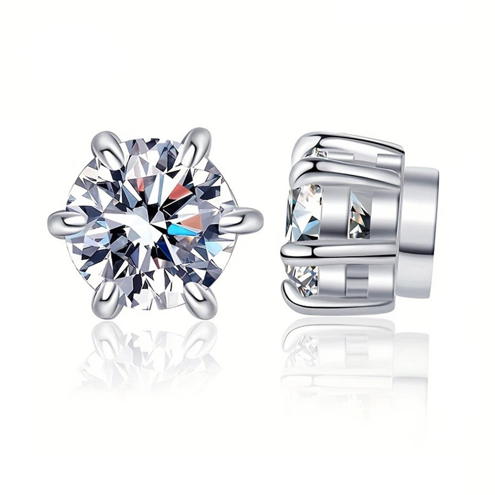 2CT Magnetic Moissanite Earrings – No Piercing Needed